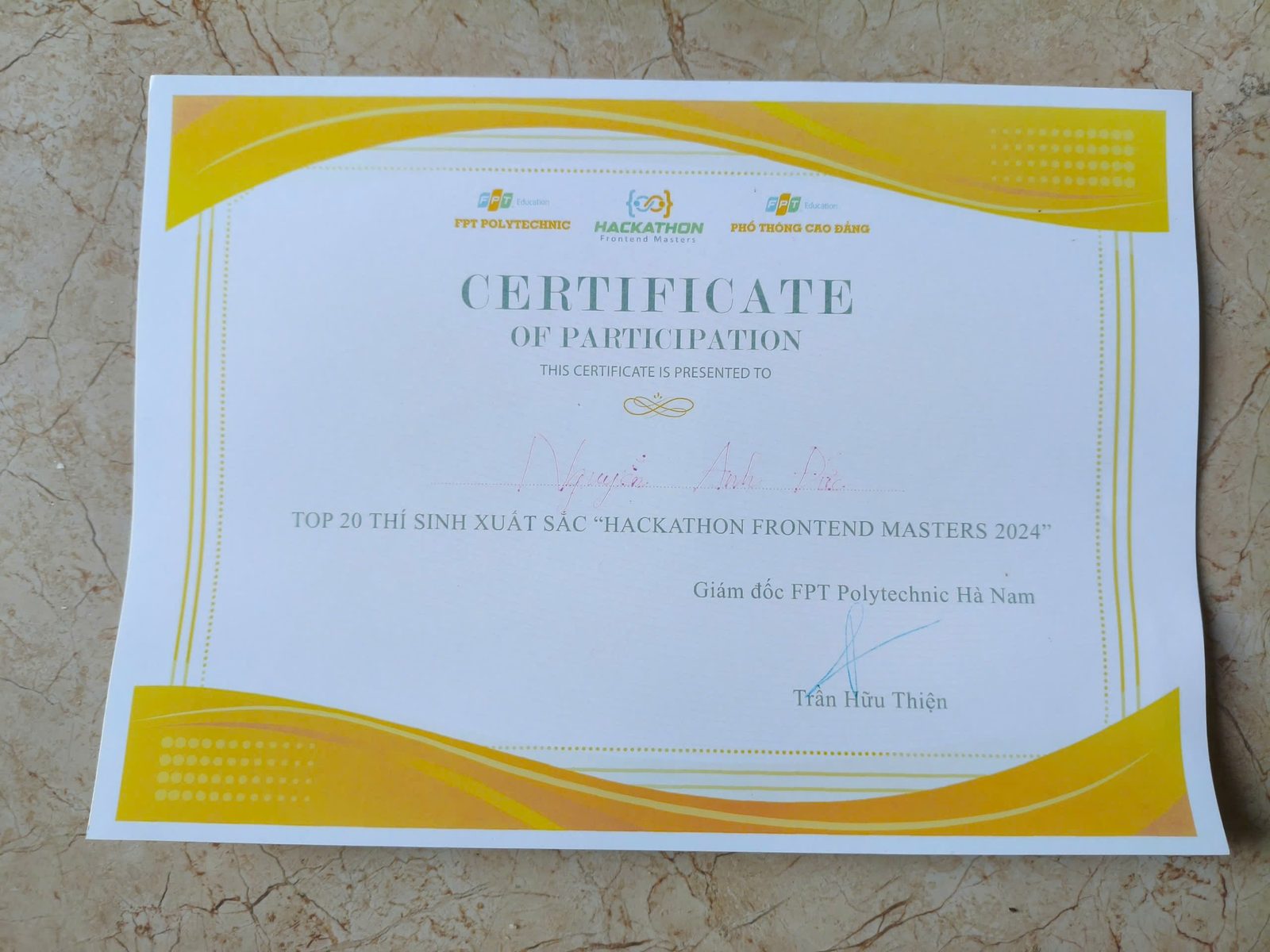 TOP 20 HACKATHON FRONTEND MASTER 2024
